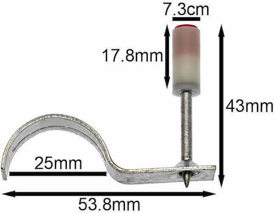 Betonnägel Handnagler 43mm x 7,3mm Rohrhalterung 25mm 100 Stück OEM