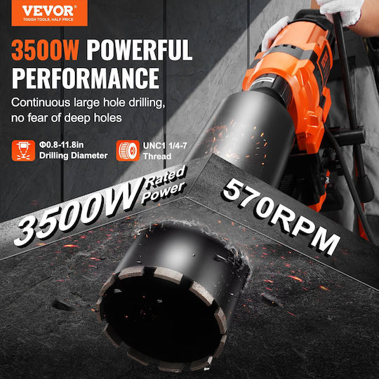 Vevor Carotieră Cu Stand Tăiere Umedă 3500W