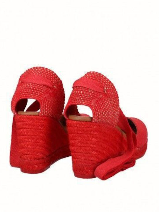 Damenplattformen im Espadrilles-Stil Rot