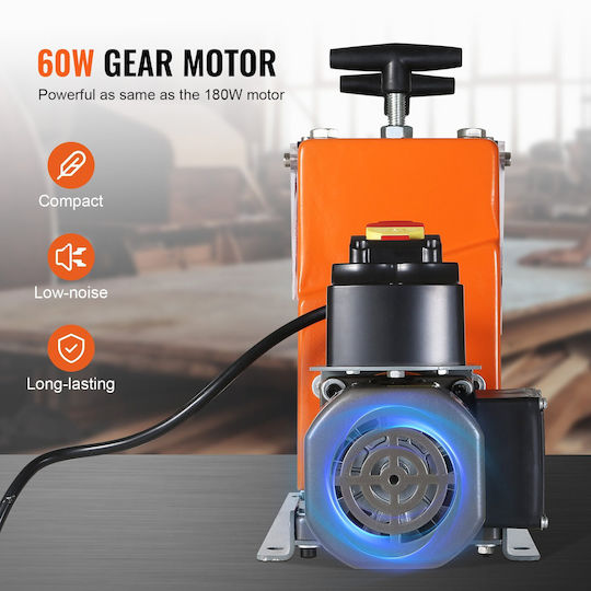 Vevor Automatic Wire Stripping Machine 0.06''-0.98'' Electric Wire Stripper 60 W Wire Peeler Visible Depth Reference 6 Round & 1 Flat Channels Copper Scrap Recycling