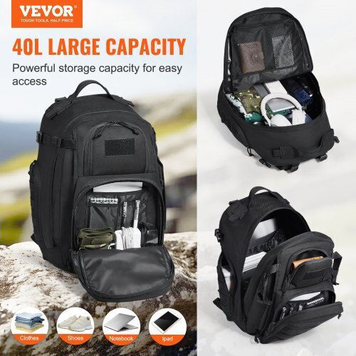Vevor Military Backpack Backpack made of Polyester Black 40lt