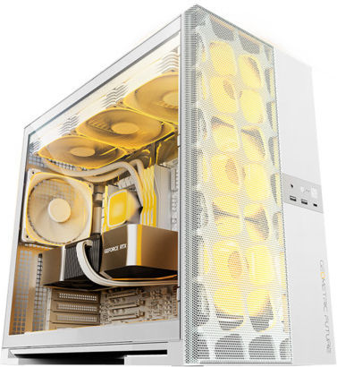Geometric Future Model 5 Vent with fans Gaming Midi Tower Κουτί Υπολογιστή με Πλαϊνό Παράθυρο Λευκό