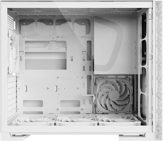 Geometric Future Model 5 Vent with fans Gaming Midi Tower Κουτί Υπολογιστή με Πλαϊνό Παράθυρο Λευκό
