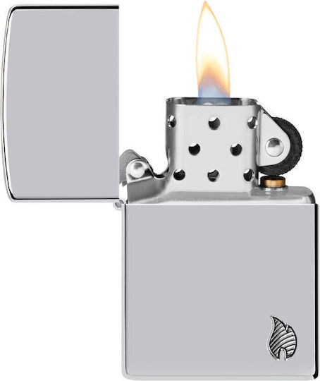 Zippo Armor High Polish Chrome Flame Αναπτήρας Φλόγας σε Χρυσό χρώμα