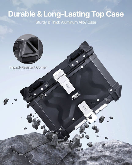 Vevor Motorrad-Topcase Aluminium 55lt Schwarze