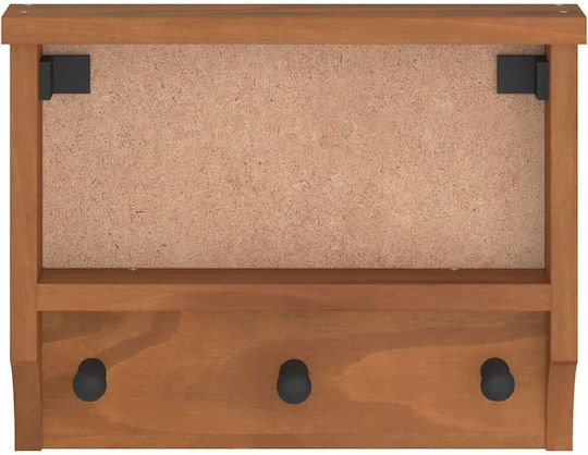 vidaXL Κρεμάστρα Τοίχου Ξύλινη 3 Θέσεων Καφέ 45x35x12cm