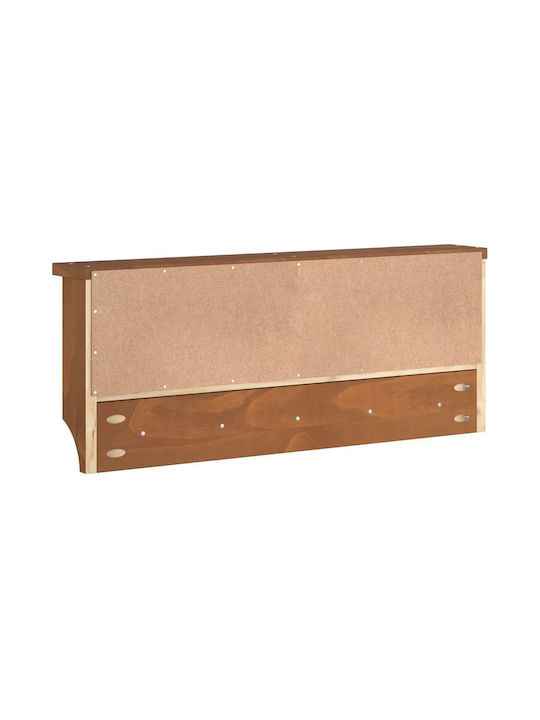 vidaXL Κρεμάστρα Τοίχου Ξύλινη 5 Θέσεων Καφέ 87x35x12cm