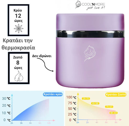 Cool'NMore Cutie pentru Mâncare Termos Inox Lila 600ml 1buc