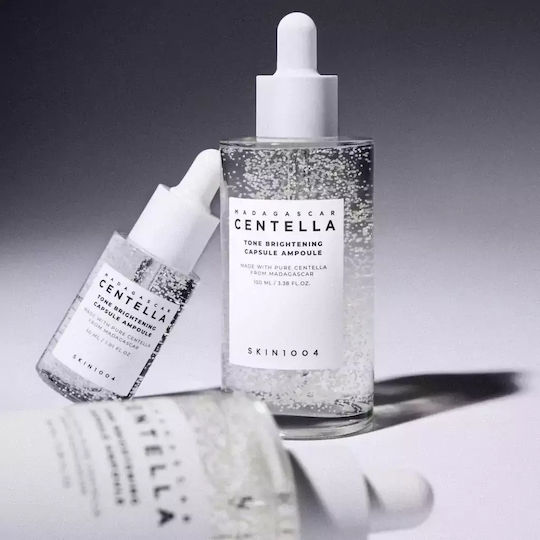 Skin1004 Madagascar Centella Tone Brightening Capsule Ampoule Soothing & Moisturizing Essence Face with Vitamin C & Niacinamide for Detoxification & Radiance 100ml
