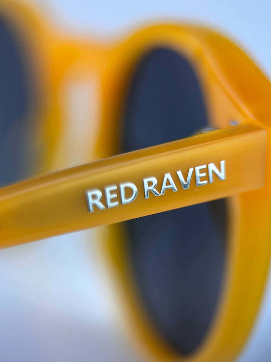 Red Raven Athene Unisex Γυαλιά Ηλίου με Πορτοκαλί Κοκκάλινο Σκελετό και Μαύρο Φακό