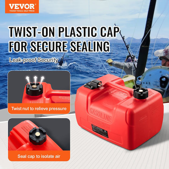Δεξαμενή Καυσίμου Vevor Marine Fuel Tank 3,17 Gallon/12l Φορητή Δεξαμενή Αερίου Καυσίμου Σκάφους Σκάφη Εξωλέμβιας Μηχανής Πλαστική Δεξαμενή Καυσίμου Εξωλέμβιου Σκάφους Λάστιχο Εύκολη Μεταφορά Σκάφος Ψαρόβαρκα Σκάφος Καταστρώματος Κόκκινο