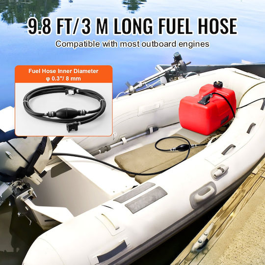 Δεξαμενή Καυσίμου Vevor Marine Fuel Tank 3,17 Gallon/12l Φορητή Δεξαμενή Αερίου Καυσίμου Σκάφους Σκάφη Εξωλέμβιας Μηχανής Πλαστική Δεξαμενή Καυσίμου Εξωλέμβιου Σκάφους Λάστιχο Εύκολη Μεταφορά Σκάφος Ψαρόβαρκα Σκάφος Καταστρώματος Κόκκινο