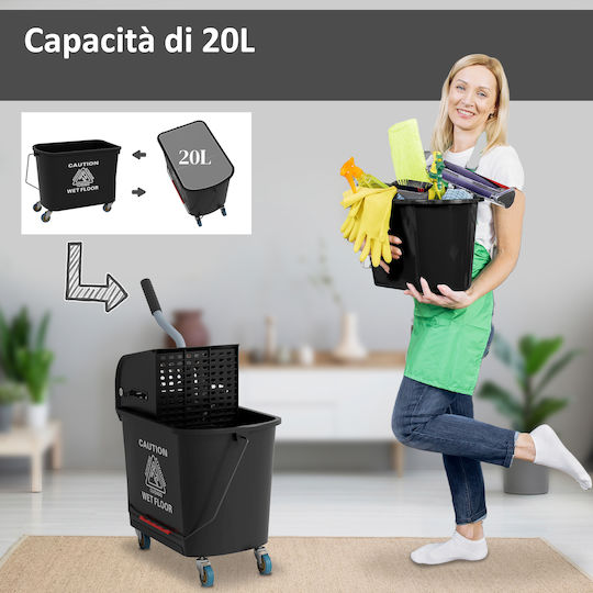 HomCom Καρότσι Καθαρισμού 20lt