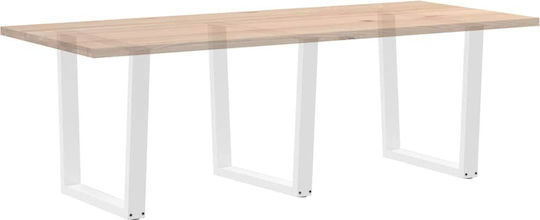 vidaXL Metallic Furniture Leg 3 Pieces Suitable for Table / Coffee Table / Office 80x72cm White