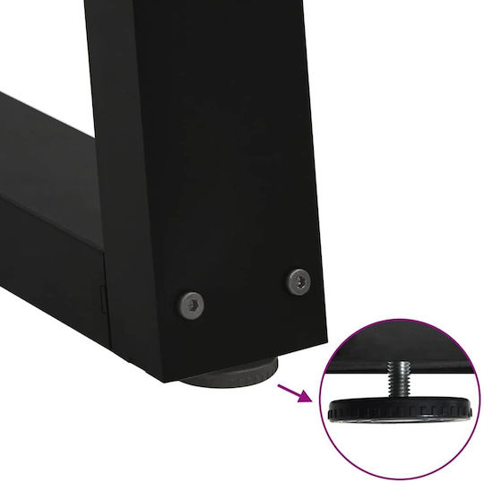 vidaXL Metallic Furniture Leg 2 Pieces Suitable for Table / Coffee Table 30x30cm Black