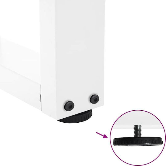 vidaXL Metallic Furniture Leg 3 Pieces Suitable for Table / Coffee Table / Office 80x72cm White