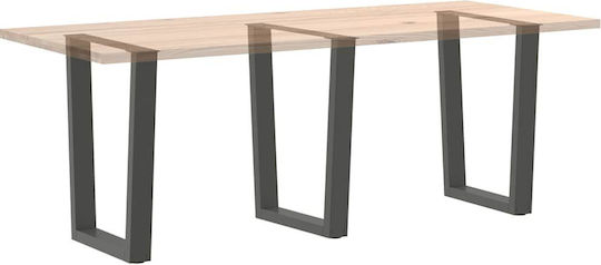 vidaXL Metallic Furniture Leg 3 Pieces Suitable for Table / Coffee Table / Office 70x72cm Charcoal