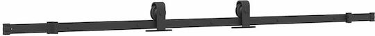Vidaxl Schiebetür-Beschlagset Schwarz 76x205 cm Sicherheitsglas Schwarz