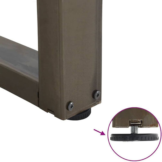 vidaXL Metallic Furniture Leg 3 Pieces Suitable for Table / Coffee Table / Office 70x72cm Brown