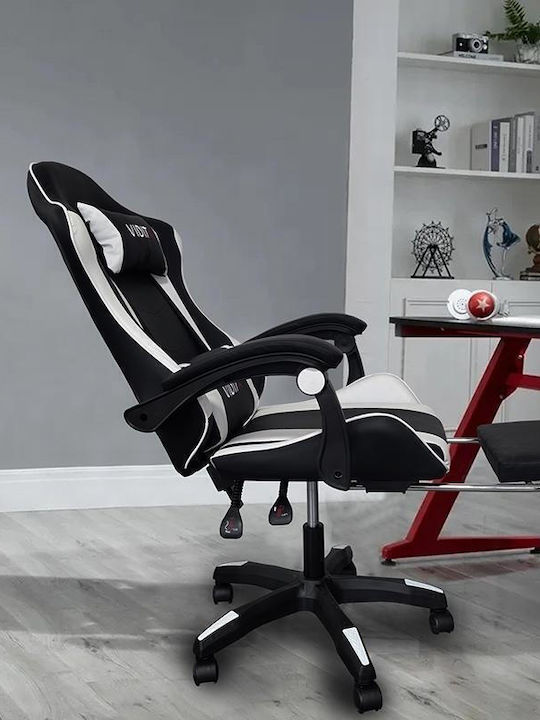 Zita Plus A6060 Artificial Leather Gaming Chair with Footrest Black