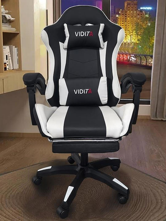 Zita Plus A6060 Artificial Leather Gaming Chair with Footrest Black