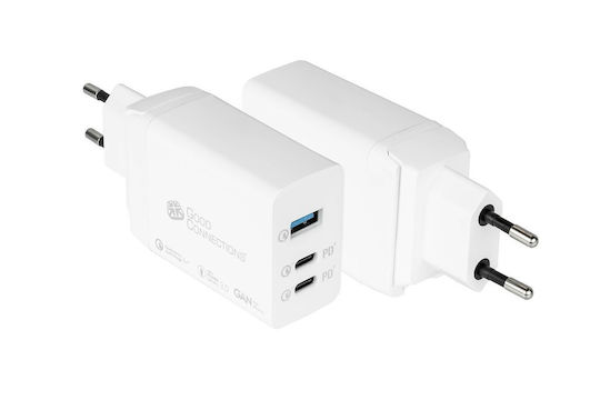 Good Connections Φορτιστής Χωρίς Καλώδιο GaN με Θύρα USB-A και 2 Θύρες USB-C 65W Power Delivery / Quick Charge 4+ Πολύχρωμος