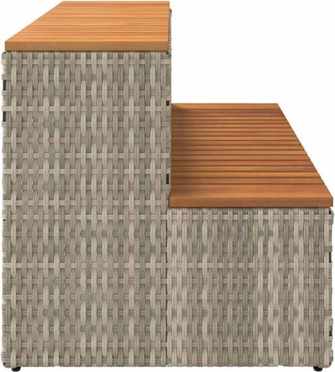 vidaXL Σκαλοπάτι Πισίνας από Ξύλο 100x50x50.5εκ. Γκρι