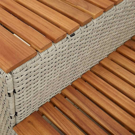 vidaXL Σκαλοπάτι Πισίνας από Ξύλο 100x50x50.5εκ. Γκρι