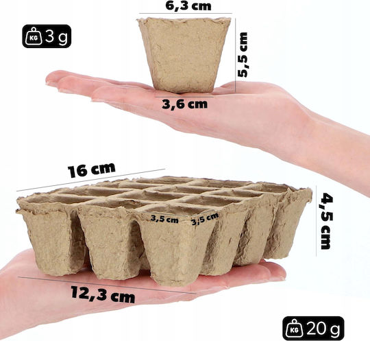 Kadax Peat Pots Seedlings 5.5cm 72pcs + 10x12pcs