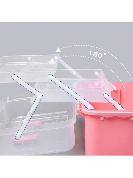 Cutie De Organizare Cosmetice Cu Separatoare Roz