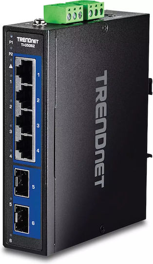 Trendnet TI-G5062 Unmanaged L2 Switch με 4 Θύρες Gigabit (1Gbps) Ethernet και 2 SFP Θύρες