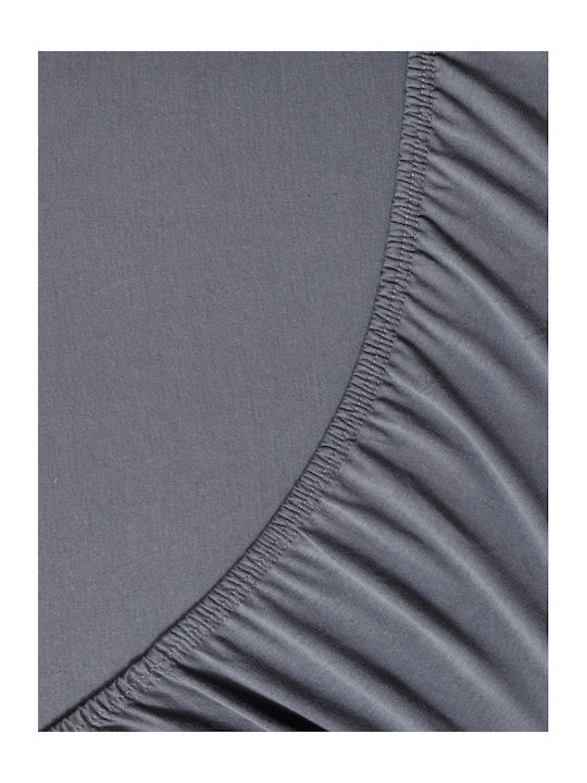 Nima Tender Σεντόνι Υπέρδιπλο με Λάστιχο 160x200+40εκ. Dark Gray