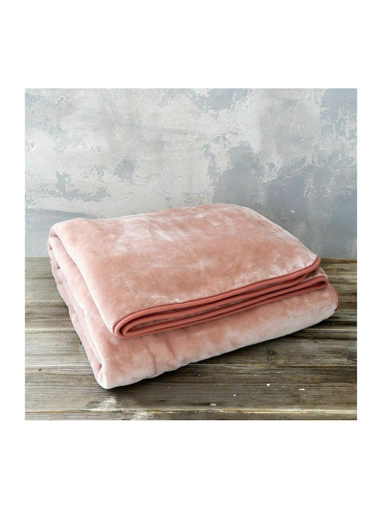 Nima Blanket Velvet Single 160x220cm Coperta Pink