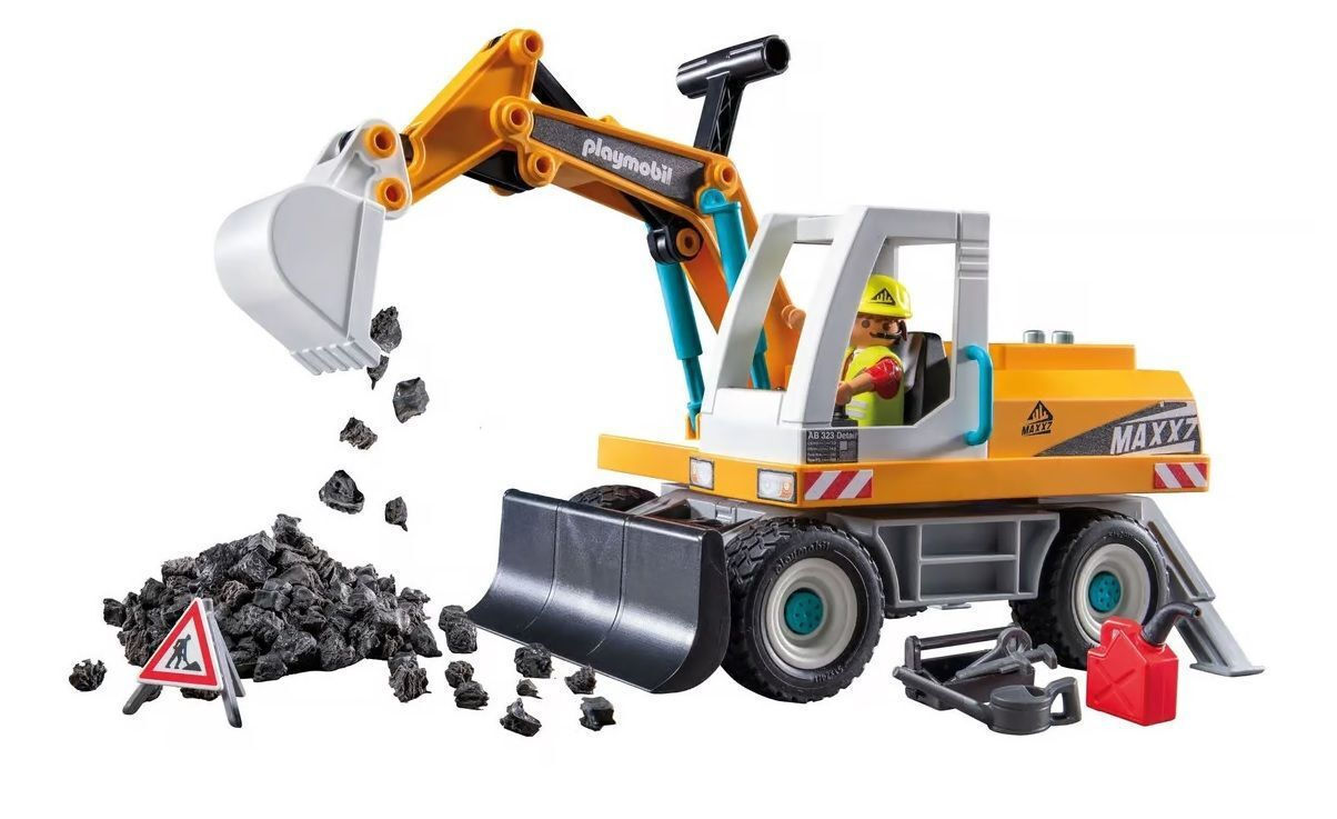 Playmobil Action Heroes Excavator Mare de Construcții pentru 4-10