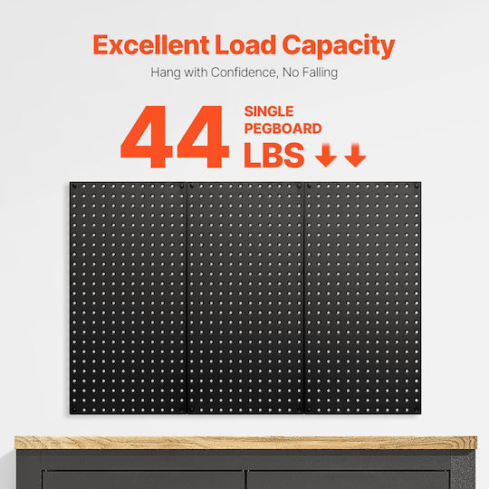 Panouri Metalice Vevor Pegboard 3 Panouri 24" X 12" Organizator de Perete pentru Unelte de Garaj