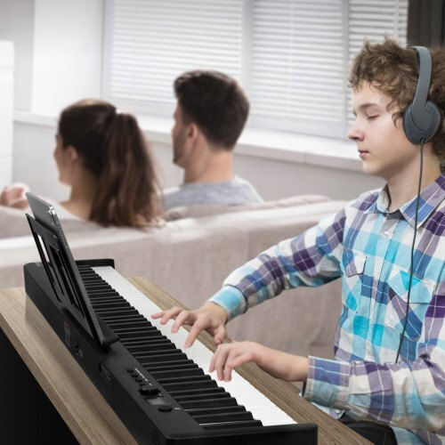 Vevor Electric Stage Piano ZDSMGQ88JHSWE2MGMV9 Set with 88 Weighted Keys Built-in Speakers and Connection with Headphones Black