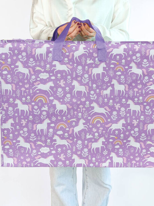 A Little Lovely Company Children's Storage Box made of Fabric Purple 58x45cm 1pcs