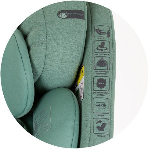 Chipolino Tourino Καθισματάκι Αυτοκινήτου i-Size με Isofix Pastel Green 0-36 kg