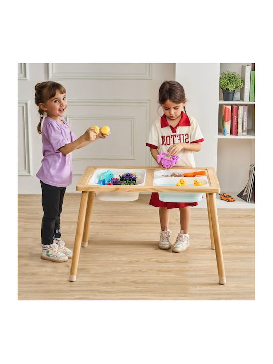 Vevor Children's Wooden Sensory Play Table Sand & Water 3 Storage Bins Ggzdcwxk2129be939v0