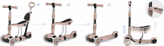 Ricokids Детски Ролери Buggy 3 Колела със Седалка Бежови