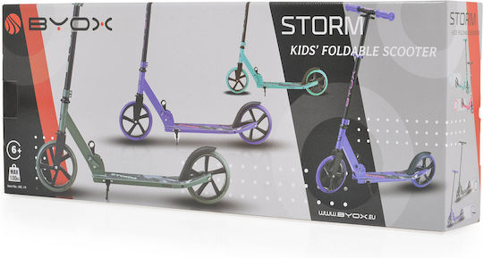 Byox Kids Scooter Foldable Storm 2-Wheel for 8+ Years Green