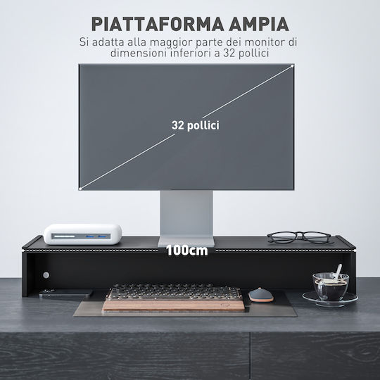HomCom Stand Desk Mounted Monitor up to 32" (923-059V00BK)
