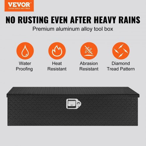Vevor Durable Aluminum Truck Tool Box Black 39"x13"x10" Lczxg39x13x10bivqv0