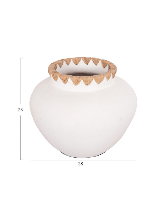 HomeMarkt Decorative Vase White 28x28x23cm