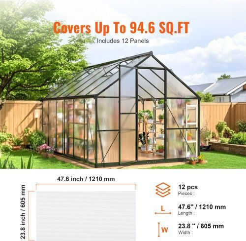Panouri de seră din policarbonat Vevor 12 2' X 4' X 0.24'' Acoperiș Slwdbbstm4ftvjs2fv0
