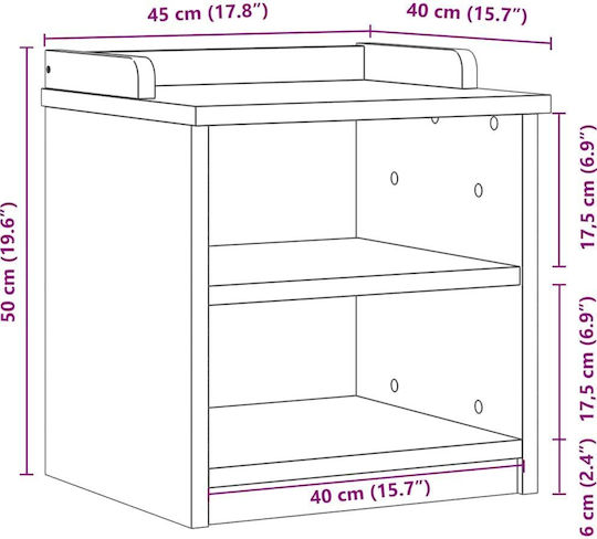 Мебел за антре с Шкаф за Обувки и Пейка Кафяв 45x40x50см