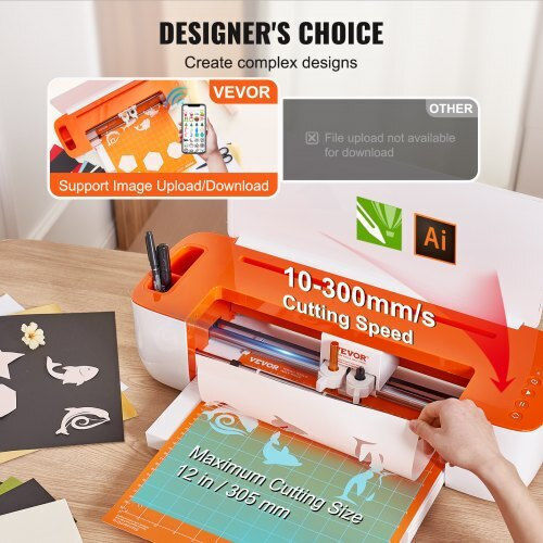Vevor Vinyl Cutting Machine Bluetooth Compatible iOS Android Windows Mac Designs Cards & Home Decoration Qzdtskzjlykzdna00v2