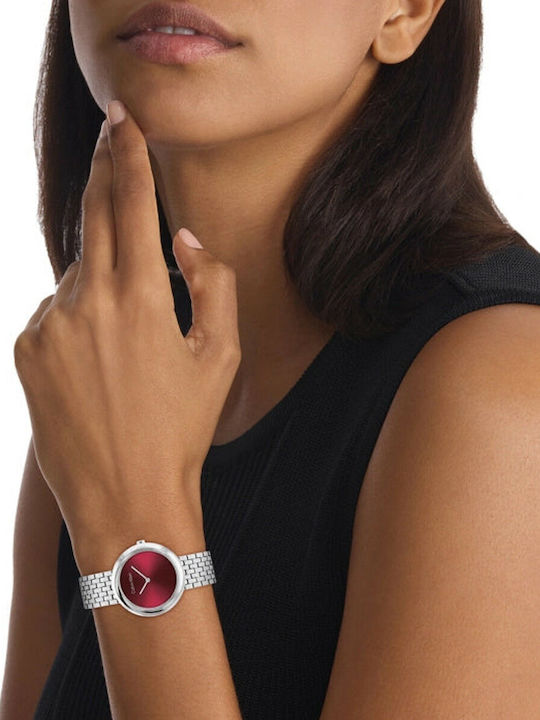 Calvin Klein Γυναικείο Ρολόι 24mm Μπαταρίας με Ασημί Μεταλλικό Μπρασελέ