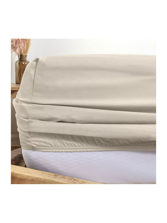 Cannon Sheet Sets Queen with Elastic 160x200+33cm. Cotton Fresh Solid Pelican 4pcs