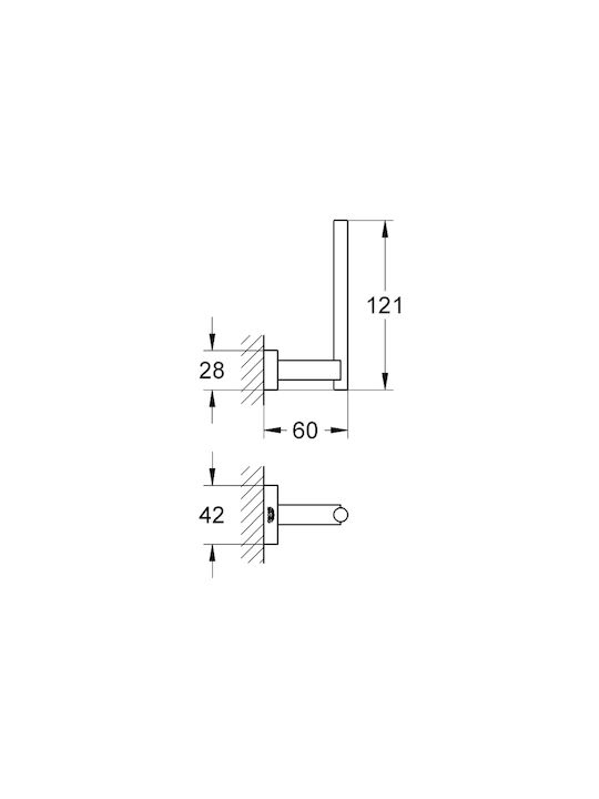 Grohe Essentials Cube Χαρτοθήκη Inox Ασημί 4005176636547
